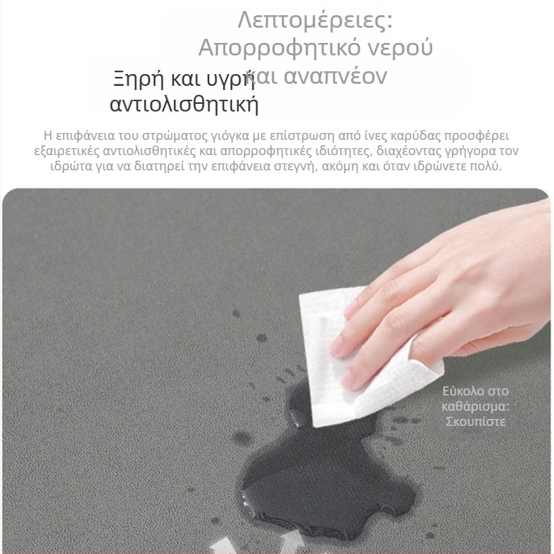 Tuhao στρώμα γιόγκα από PU λάστιχο, αντιολισθητικό, επαγγελματικό στρώμα γυμναστικής, παχύτερο και ευρύτερο, ηχομονωτικό για οικιακή χρήση