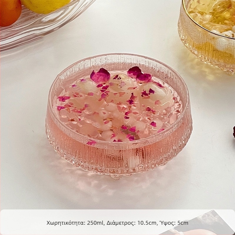 Γυάλινο μπολ επιδορπίων με ακανόνιστο σχήμα, πολυτελής σχεδιασμός για κέντρα ομορφιάς, κατάλληλο για επιδόρπια με Bird's Nest και ζελέ, διάμετρος 10–10,9 cm