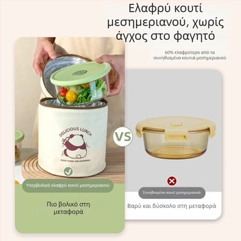 Υπερελαφριά θήκη φαγητού από βορσολιτικό γυαλί, κατάλληλη για φούρνο μικροκυμάτων, μεγάλη χωρητικότητα, σφραγισμένο δοχείο για φρούτα και γεύματα