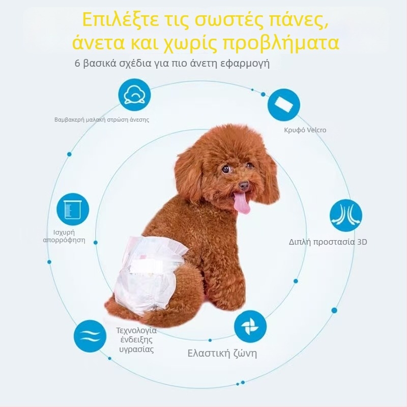 Πάνες σκύλου για αρσενικούς και θηλυκούς σκύλους, ειδικά υγιεινές πάνες για κατοικίδια, παντελόνια για μικρούς σκύλους για προστασία από ούρηση