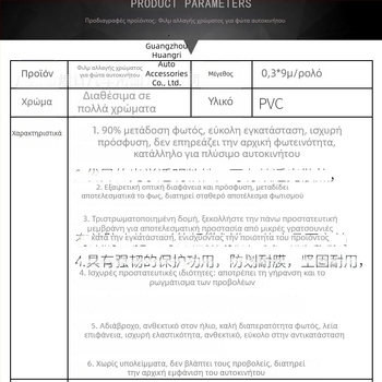 Διαφανής αυτοκόλλητος φιλμ αλλαγής χρώματος για προβολείς και πίσω φώτα – διακοσμητικό φιλμ αυτοκινήτου.