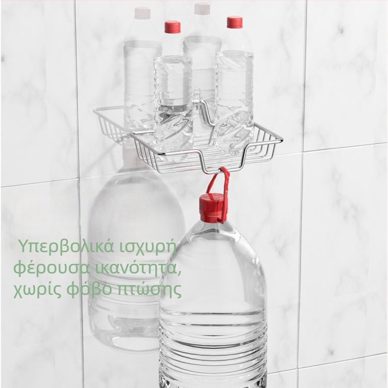 Επιτοίχιος ανοξείδωτος δίσκος σαπουνιού και θήκη, χωρίς τρύπες, με αποστράγγιση, για μπάνιο
