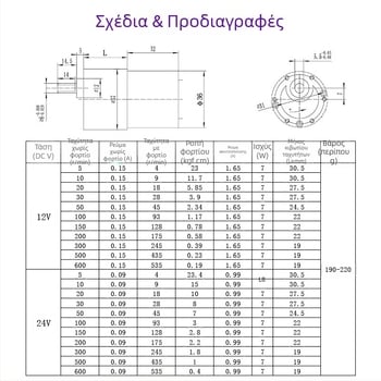 37GB520 Κινητήρας DC με γρανάζια, μικρός μειωτήρας για ρομποτική και μικροσυσκευές, 12V
