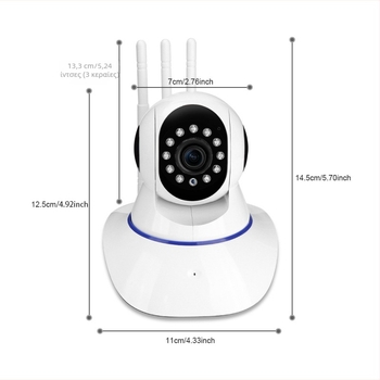 Yoosee Jiwei παν-tilt ασύρματη κάμερα με Wi-Fi, τρεις κεραίες, νυχτερινή όραση