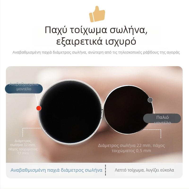 Κουρτινό ράβδος χωρίς διάτρηση με παχυνμένο βαμμένο στηρίγμα, τηλεσκοπική ρωμαϊκή ράβδος για γωνιακό παράθυρο, μονή ράβδος