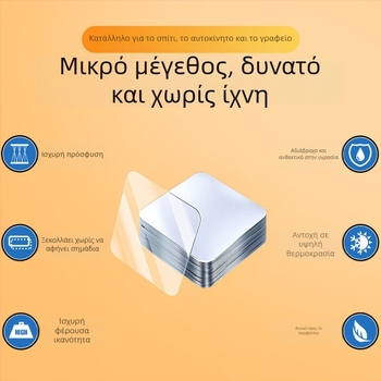 Διαφανής νανο-διπλής όψεως ταινία κόλλας για ισχυρές, πολυλειτουργικές διακοσμητικές εφαρμογές με αντιολισθητικό αποτέλεσμα