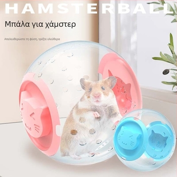 Σετ για χάμστερ: μπάλα τρεξίματος και τροχός, διακοσμητικά παιχνίδια και φορητό κλουβί