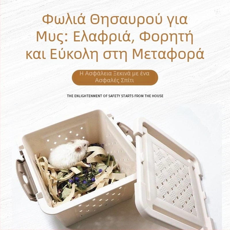 Φορητό αναπνεύσιμο κλουβί για χάμστερ και τσιντσίλα, κουτί μεταφοράς για μικρά κατοικίδια