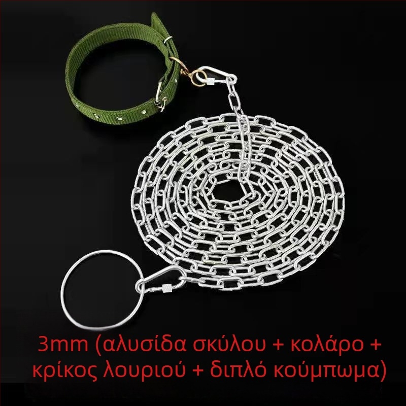 Λουρί σκύλου κατά του δαγκώματος με αλυσίδα ανθεκτική στη σκουριά, αλυσίδα σκύλου και κολάρο