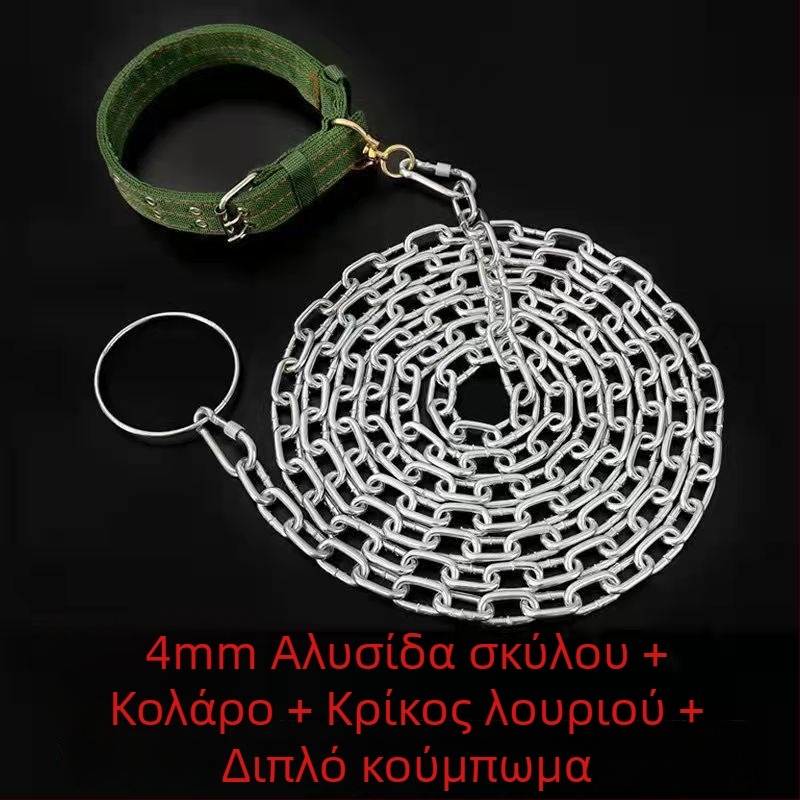 Λουρί σκύλου κατά του δαγκώματος με αλυσίδα ανθεκτική στη σκουριά, αλυσίδα σκύλου και κολάρο