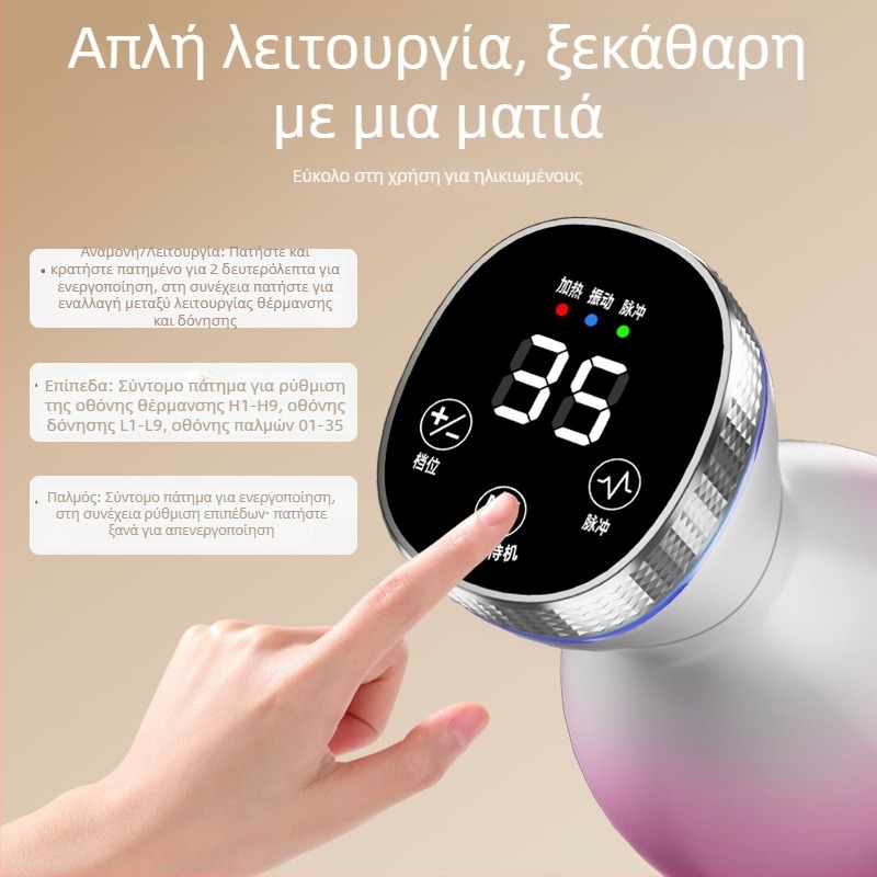 Ηλεκτρική μεσημβρινή βούρτσα για ολόκληρο το σώμα, μασάζ κοιλιάς, συσκευή καθαρισμού μεσημβρινών, θέρμανση gua sha και μασάζ κοιλιάς