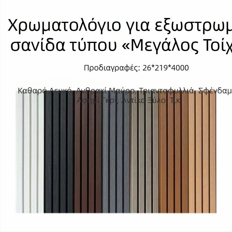 Πάνελ τοίχου WPC από ξύλο-πλαστικό για αυλή, εξωτερική επικάλυψη τοίχων, κατακόρυφα πάνελ