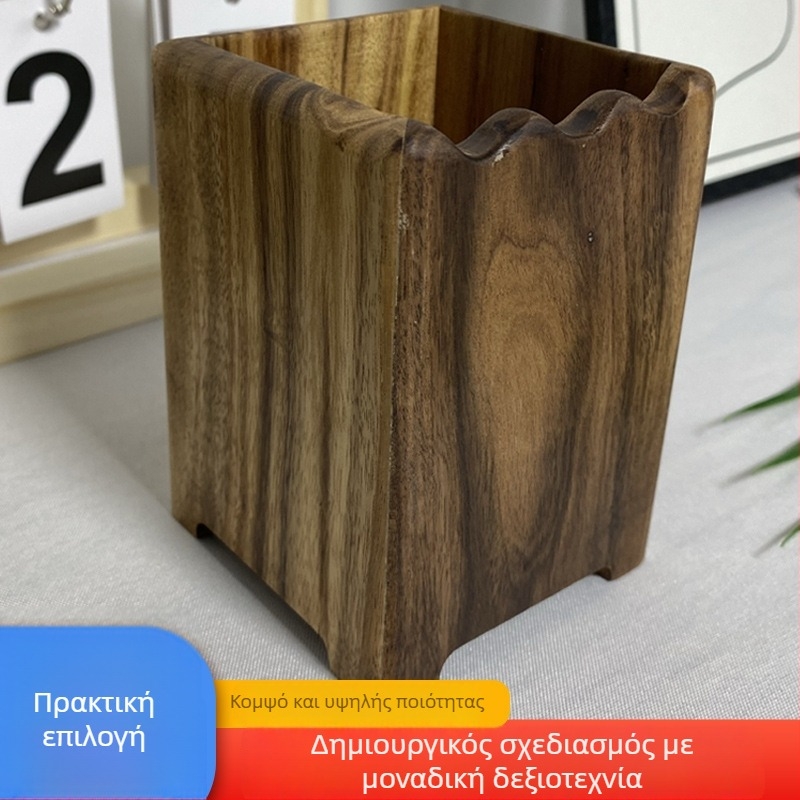 Μολυβοθήκη από ξύλο καρυδιάς – δημιουργικός οργανωτής γραφείου και διακόσμηση