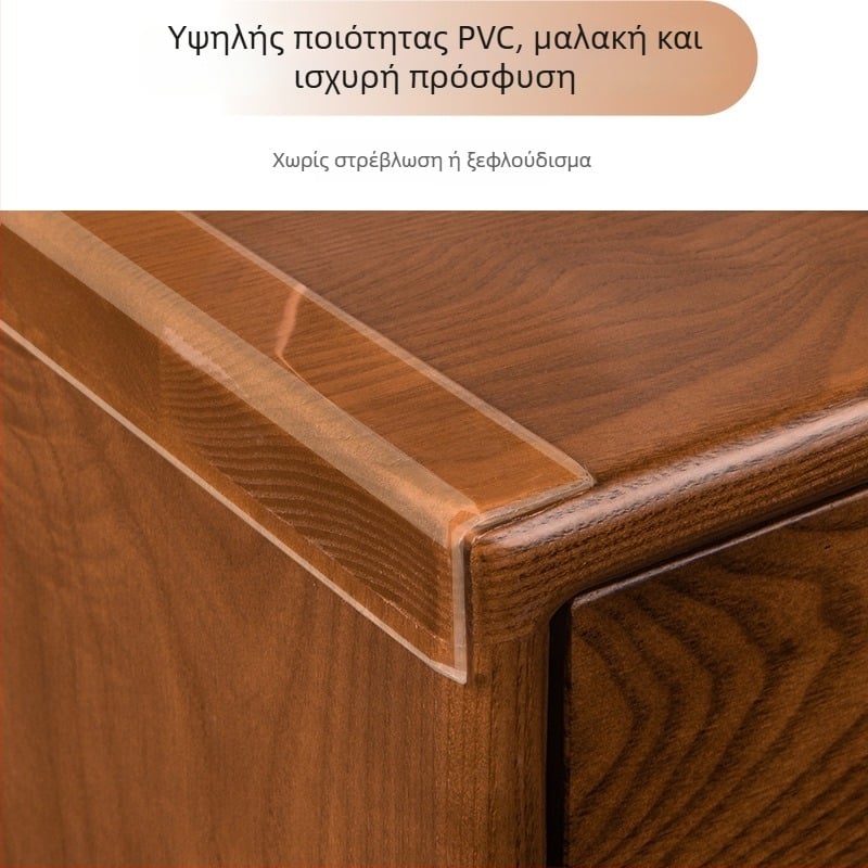 2 mm παχύ προστατευτικό άκρο επίπλων, διαφανής PVC γωνιακός προστατευτής για τραπέζια και πόρτες, μαλακή επένδυση – διαθέσιμα μήκη 1, 2, 3 ή 5 μ