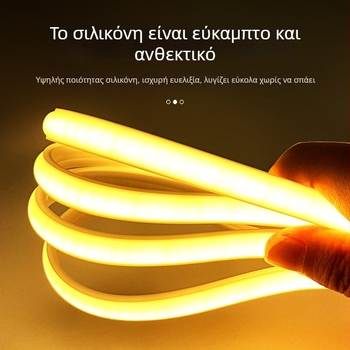 Ταινία COB LED 220V, εξωτερικά αδιάβροχη, εντοιχισμένο κανάλι οροφής, υψηλή φωτεινότητα ατμοσφαιρικού φωτισμού, χωρίς σωματίδια, οικιακό φωτιστικό