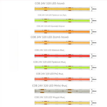Προσαρμοσμένη COB LED ταινία με 320 LED, συμβατότητα 5V/12V, γραμμικό φως οροφής σαλονιού