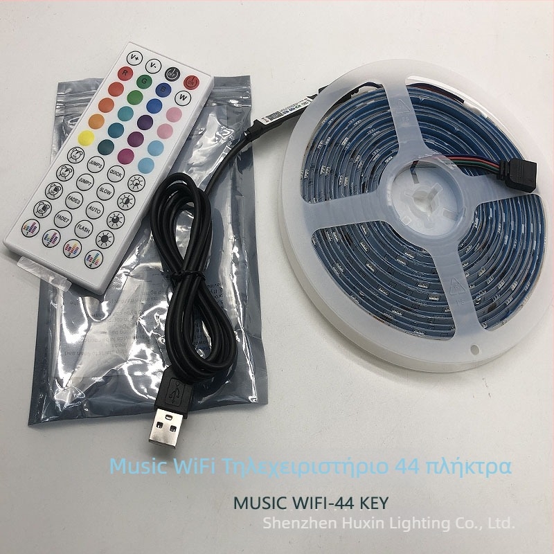 RGB LED ταινία φόντου τηλεόρασης — φωτισμός περιβάλλοντος με συγχρονισμό με τη μουσική, Wi‑Fi/Bluetooth, έξυπνο φωτιστικό για gaming γραφείο