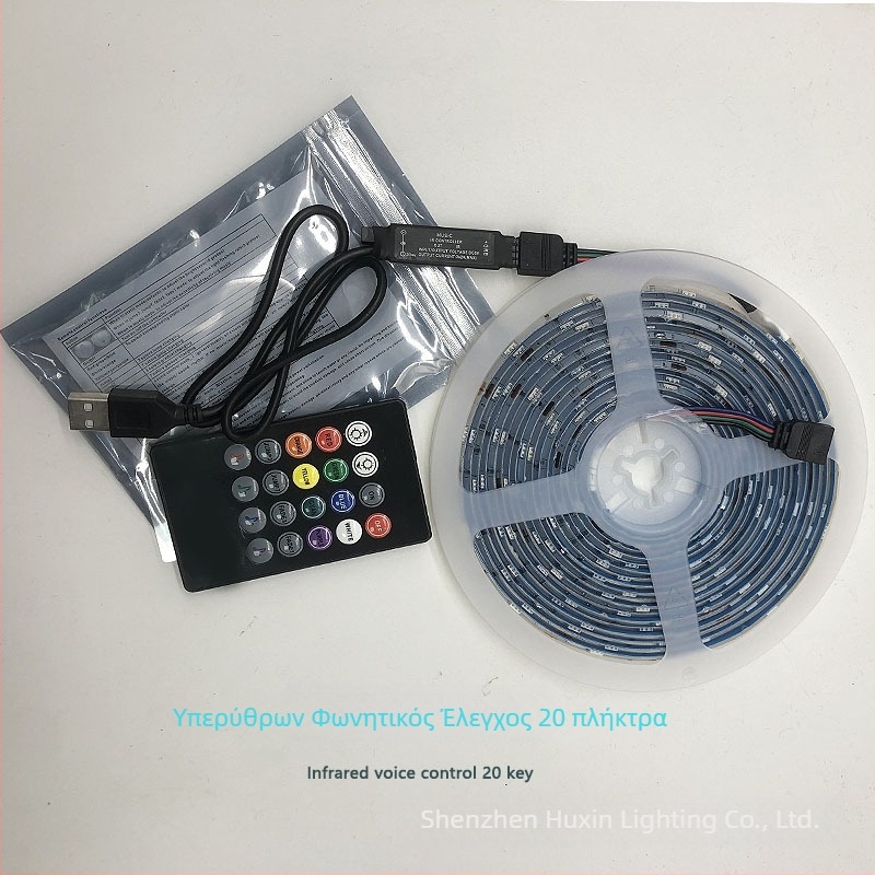 RGB LED ταινία φόντου τηλεόρασης — φωτισμός περιβάλλοντος με συγχρονισμό με τη μουσική, Wi‑Fi/Bluetooth, έξυπνο φωτιστικό για gaming γραφείο
