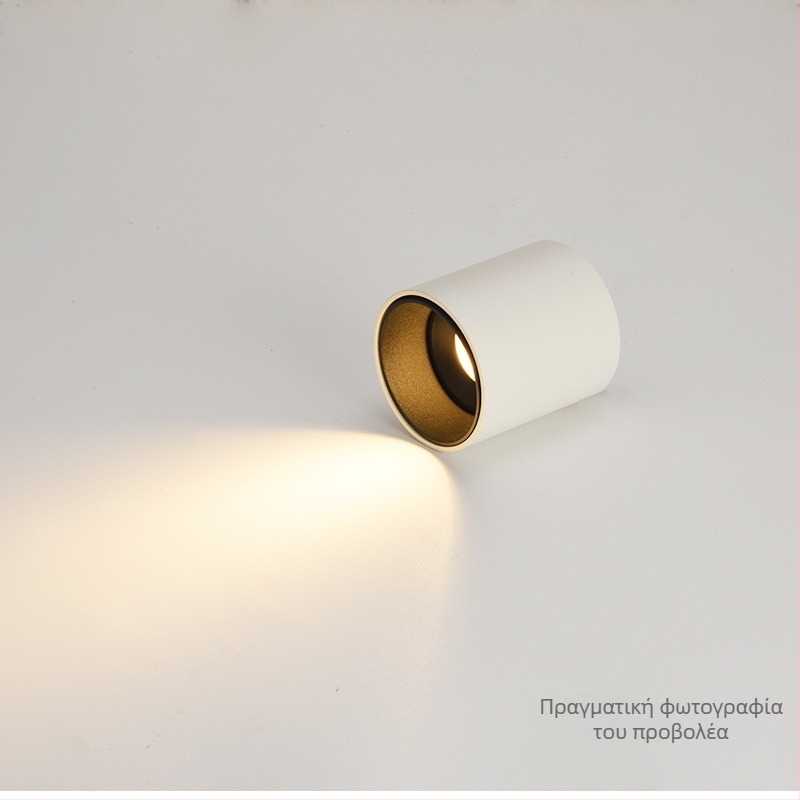 LED Downlight με αντιθαμβωτικό φωτισμό, ρυθμιζόμενο, χωρίς οπή εγκατάστασης, κυκλικό επιφανειακά τοποθετούμενο
