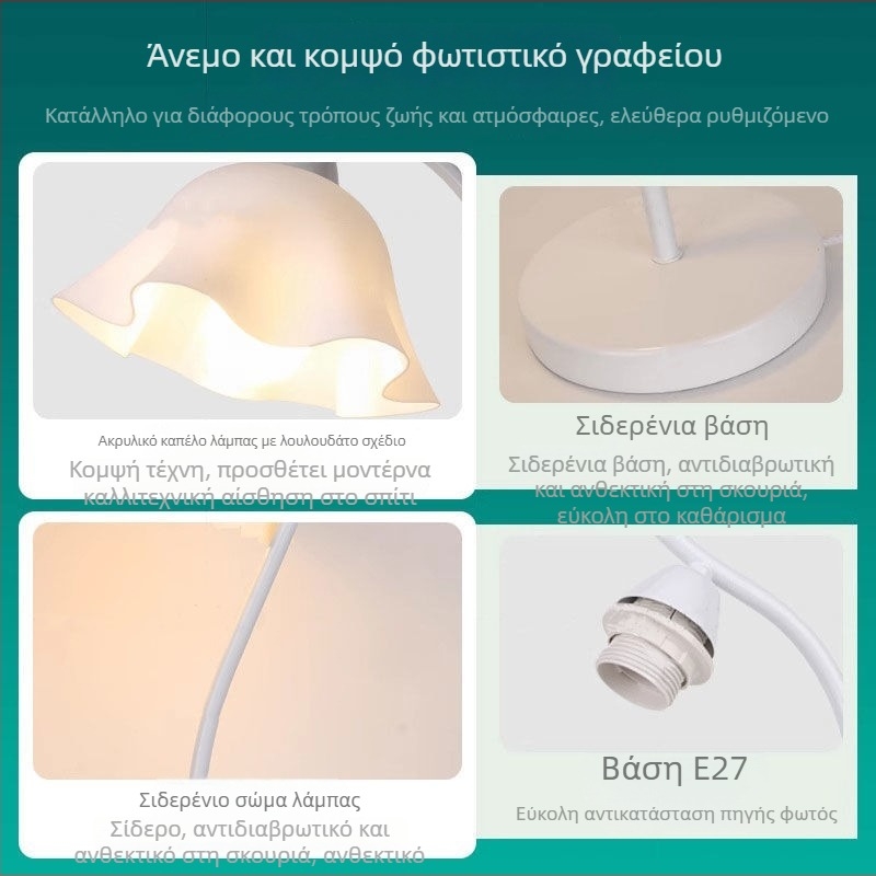 Σκανδιναβική λάμπα υπνοδωματίου για κομοδίνο, νυχτερινό φως με μινιμαλιστικό μοντέρνο σχεδιασμό, υψηλής ποιότητας εμφάνιση