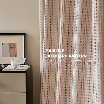 Κουρτίνες Fair Isle Jacquard για παιδικό δωμάτιο και σαλόνι, ελαφρύς πολυτελής ρετρό ρομαντικός σχεδιασμός