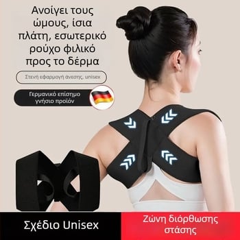 Ζώνη διόρθωσης στάσης με άνοιγμα ώμων και ευθεία πλάτη; αντίσταση σε χαλάρωση και κύφωση; εξάσκηση σε ύπτια θέση; αναπνεύσιμη, unisex.