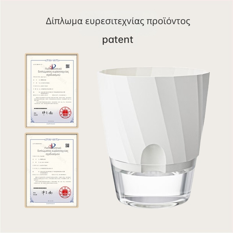 Διαφανής γλάστρα αυτοποτισμού για το φυτό pothos, κατασκευασμένη από παχύ πλαστικό, με έγχυση, βορειοευρωπαϊκό μινιμαλιστικό σχέδιο