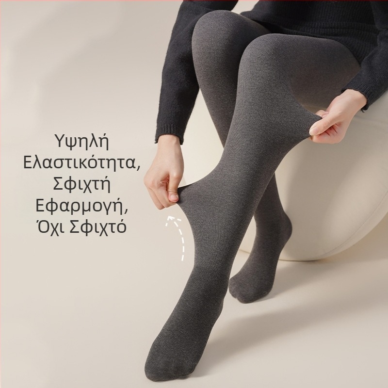 Aohan γκρι κολάν με κάθετες ρίγες για γυναίκες, επενδυμένα με φλίς, ζεστά για φθινόπωρο-χειμώνα, ανύψωση γλουτών και έλεγχος μέσης, χωρίς ολίσθηση