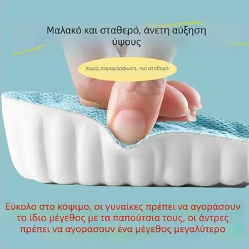 Ανυψωτικές σόλες για άνδρες και γυναίκες, υποστήριξη τόξου, διαπνοή, απορροφητικό ιδρώτα ύφασμα, αντι-κόπωση για παρατεταμένη όρθια κατάσταση, αόρατες εσωτερικές σόλες ανύψωσης για μποτάκια Μάρτιν