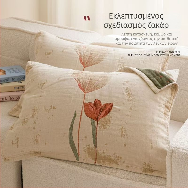 Ζεύγος μαξιλαροθηκών από βαμβακερή γάζα, απορροφούν τον ιδρώτα, αντιολισθητικές, για όλες τις εποχές