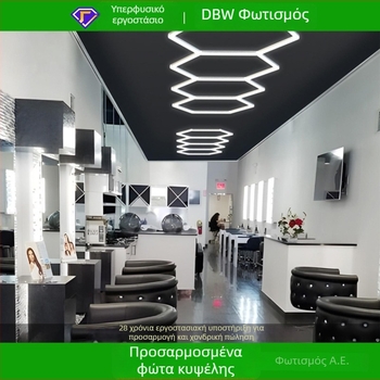 LED διακοσμητικό φως για κομμωτήρια και εξειδικευμένα καταστήματα, φωτιστικό χωρίς σκιές, εξοικονόμησης ενέργειας από τη σειρά Honeycomb Light, μοντέλο HX-BCD-04, 168 W, διαστάσεις 2040×1650 mm, 1600 lm, 220 V, περίβλημα από PC