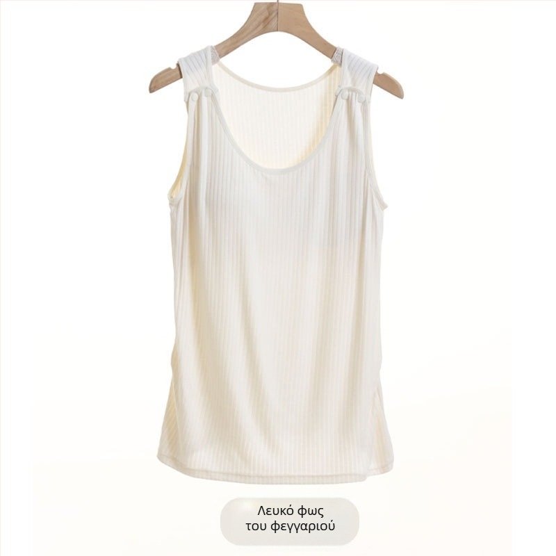 Κορμάκι θηλασμού με άνοιγμα για θηλασμό, ύφασμα πολυεστέρα-σπαντέξ (90–95% πολυεστέρας, έως 30% σπαντέξ), χωρίς μανίκια, στρογγυλή λαιμόκοψη, άνετη γραμμή