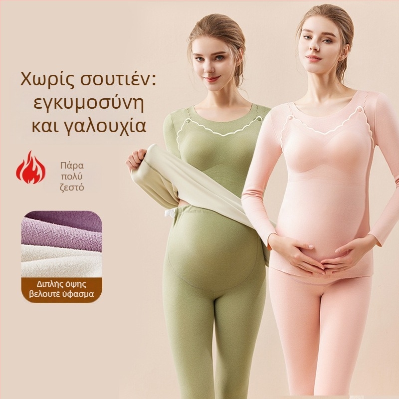 Τοπ θηλασμού για εγκύους με άνοιγμα θηλασμού, πολυεστερ-ελαστάνη ανάμικτη ύφανση, μοτίβο μπλοκ, μακριά μανίκια