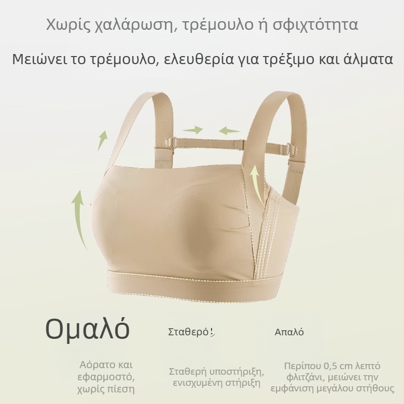 Χωρίς ραφές αθλητικό σουτιέν, χωρίς μεταλλικούς δακτυλίους, πλήρους κάλυψης με λεπτά μορφοποιημένες καμπύλες, τύπος σωλήνα, σταθεροί ιμάντες, πίσω κούμπωμα τεσσάρων σειρών