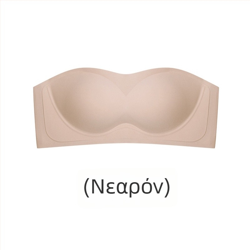 Σουτιέν χωρίς τιράντες με 3D γέλη στήριξη, χωρίς σύρμα, χωρίς ραφές, μπαντέο στυλ, αντιολισθητικό (3/4 κύπελλο, λεπτά μορφοποιημένο)