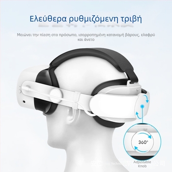 Αξεσουάρ VR συμβατό με το Meta Quest 3S: Ρυθμιζόμενο λουρί κεφαλής και 6000mAh φορητή μπαταρία, ABS+TPU, βάρος 220 g