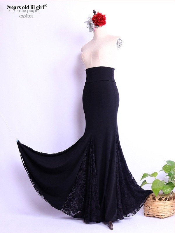 Φούστα φλαμένκο για γυναίκες – Φθινόπωρο 2025, κομψό στυλ, υψηλή ελαστικότητα στη μέση, πολυεστέρας >95%, τρισδιάστατη τομή