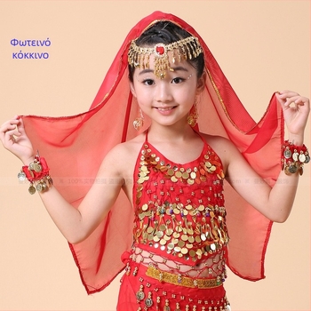 Μεταλλικό αξεσουάρ μαλλιών για Belly Dance με πέπλο, ηλεκτροπλατιωμένη επιφάνεια, παιδικό κάλυμμα κεφαλής, στυλ Εθνικό