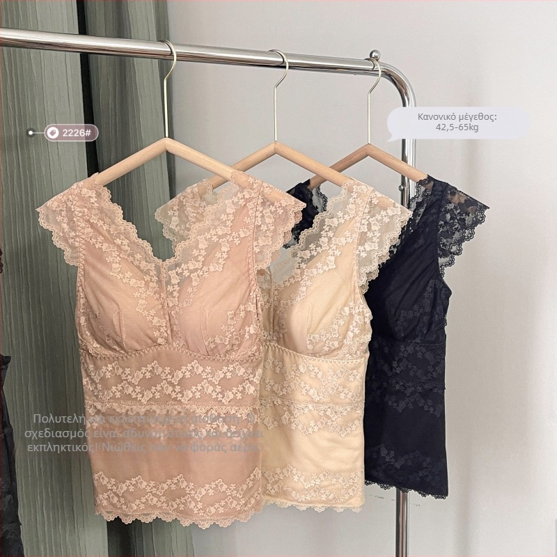 Δαντελένιο bralette wrap/tube top από νάιλον, αναπνεύσιμο, όμορφο πίσω, μεσαίου τύπου cups, πλήρης cup, Άνοιξη 2024