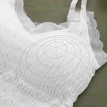 Γαλλικού στυλ δαντελένιο κορμάκι με πλισέ, χωρίς ιμάντες, κοντό, χωρίς ραφές, 92% νάιλον, για γυναίκες