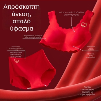 Σετ σουτιέν από νάιλον για κορίτσια — κόκκινο vest-stil, τύπου γιλέκο, χωρίς ραφές, πλήρης cup, ρυθμιζόμενο, 7–12 ετών, στάδια ανάπτυξης 2–3