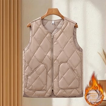 Γυναικείο βαμβακερό γιλέκο φθινοπωρινό-χειμερινό, κομψό στιλ μετακίνησης, χωρίς σιδέρωμα, μήκος 50–65 εκ.