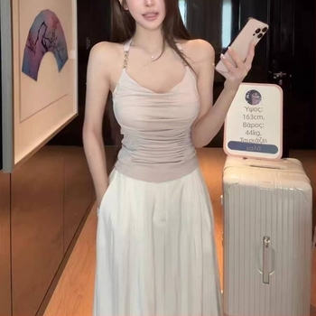 Wrap Top χωρίς τιράντες, χωρίς πλάτη, Ice Silk Cotton, τιράντες σπαγγέτι, Premium αίσθηση