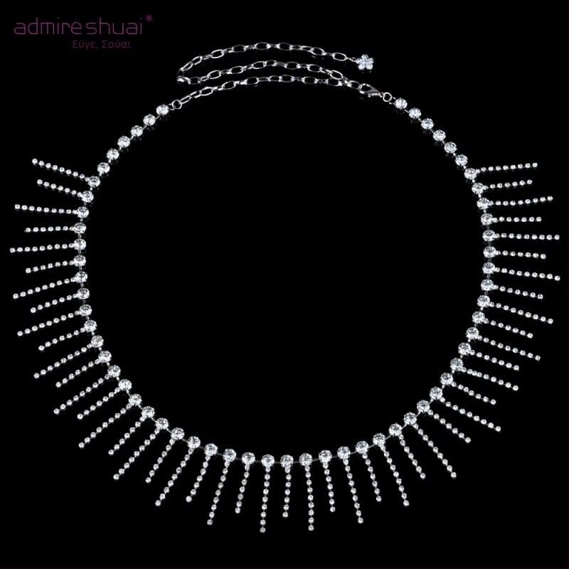 Αλυσίδα μέσης για χορό της κοιλιάς με φούντες και κρύσταλλα, μέταλλο, κράμα κούμπωμα, κλείσιμο με γάντζο, πλάτος >4 εκ.