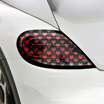 Longbeishi αυτοκόλλητο για οπίσθιο φανάρι αυτοκινήτου, σε σχήμα καρδιάς, αυτοκόλλητο σώματος, προσαρμόσιμο σχέδιο