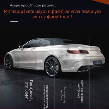 Hongpengfa Κ-series καθαριστικό περιτύλιξης αυτοκινήτου; αφαιρεί λεκέδες, κόλλα εντόμων και ρητίνες δέντρων; καθαρίζει λεκέδες νερού και υδατοσημεία στην επιφάνεια βαφής; διάρκεια ζωής 3 χρόνια