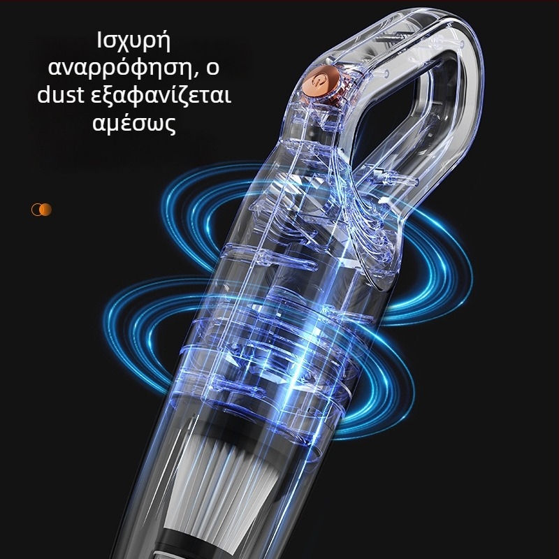 Χειροκίνητη ασύρματη σκούπα με σφουγγαρίστρα — συμπαγής, ισχυρή αναρρόφηση 4100–5000 Pa, ενσωματωμένη μπαταρία 1001–1600 mAh, αυτονομία 0–1 h, φόρτιση USB, κάδος σκόνης