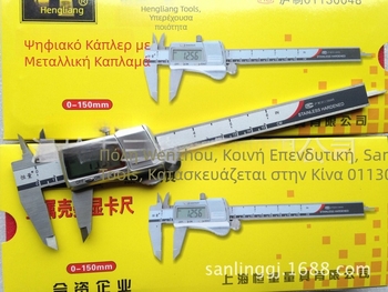 Ηλεκτρονικό ψηφιακό μεταλλικό παχόμετρο, εύρος μέτρησης 0-150 mm, ανάλυση 0.01 mm, λειτουργεί με μπαταρία λιθίου 3V, ψηφιακή LCD οθόνη