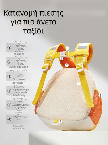 Kyushu Cat παιδικό σχολικό σακίδιο — Oxford ύφασμα, διαπνέουσα και αδιάβροχη κατασκευή, ultra-light, μοτίβο ζωών, επένδυση από πολυεστέρα