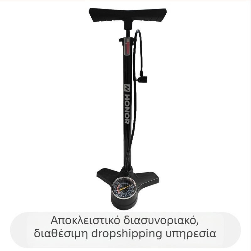 Χειροκίνητη αντλία ποδηλάτου με μετρητή πίεσης ελαστικών, κατάλληλη για ποδήλατα, ηλεκτρικά αυτοκίνητα και μοτοσικλέτες — μοντέλο DQ8 6532K, υλικό: σίδηρος, βάρος 851 g